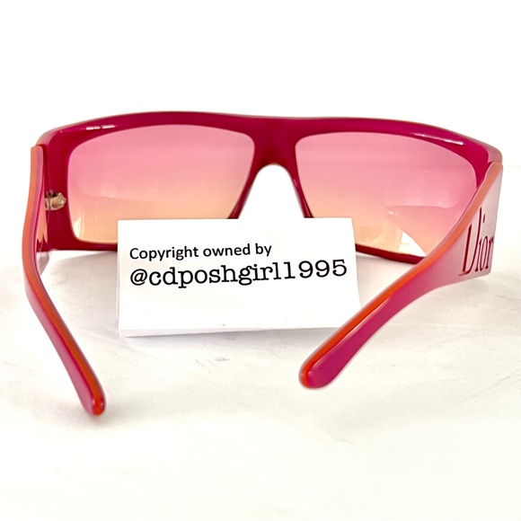 Vintage John Galliano for Christian Dior Your Dior 1 Pink Orange Logo Sunglasses - Picture 11 of 16